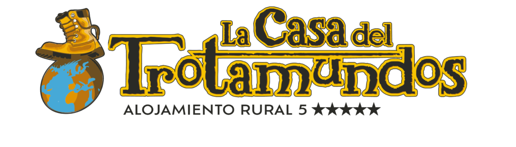 logo of La Casa Del Trotamundos a ball of the world under a mountaineer's boot
